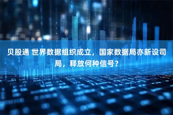 贝股通 世界数据组织成立，国家数据局亦新设司局，释放何种信号？